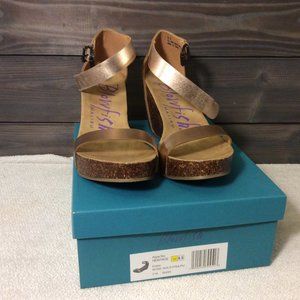 Blowfish Rose Gold Wedge Sandals